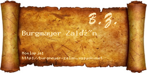Burgmayer Zalán névjegykártya